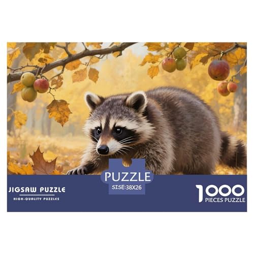 Raccoon Puzzle 1000-teilige Schwer Puzzle Spielzeug Lernspiel Impossible Herausforderung Spielzeug Für Erwachsene Und Kinder Ab 12 Jahren 38x26cm/1000pcs von CRKATXU