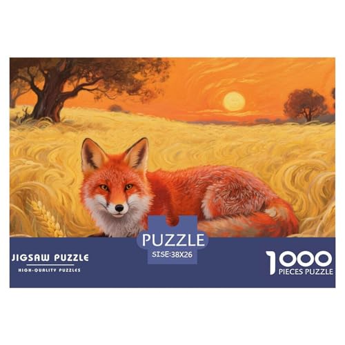 Roter Fuchs Puzzle 1000 Teile Schwer Puzzle Spielzeug Pädagogisches Spiel Impossible Herausforderung Spielzeug Für Erwachsene Kinder 38x26cm/1000pcs von CRKATXU