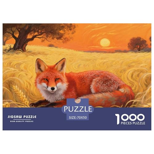 Roter Fuchs Puzzle 1000 Teile Schwer Puzzle Spielzeug Pädagogisches Spiel Impossible Herausforderung Spielzeug Für Erwachsene Und Kinder in Bewährter 70x50cm/1000pcs von CRKATXU