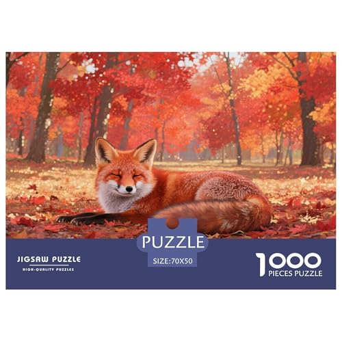 Roter Fuchs Puzzle 1000-teilige Schwer Puzzle Spielzeug Lernspiel Impossible Herausforderung Spielzeug Für Erwachsene Und Kinder in Bewährter 70x50cm/1000pcs von CRKATXU