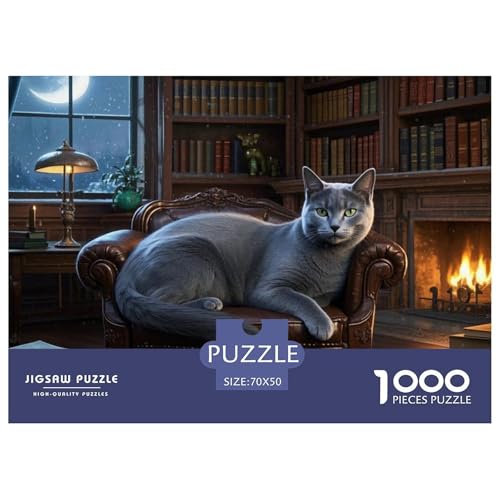Russisch Blau Puzzle 1000-teilige Schwer Puzzle Spielzeug Lernspiel Impossible Herausforderungsspielzeug Für Erwachsene Und Kinder Ab 12 Jahren 70x50cm/1000pcs von CRKATXU