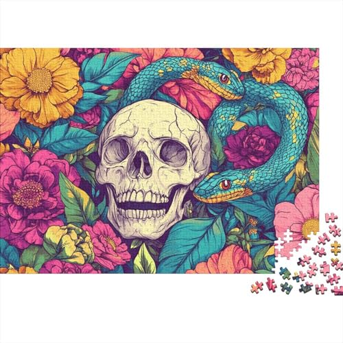 Schädel Puzzle 1000 Teile Schwer Puzzle Spielzeug Pädagogisches Spiel Impossible Herausforderung Spielzeug Für Erwachsene Und Kinder Ab 14 Jahren 1000pcs (75x50cm) von CRKATXU
