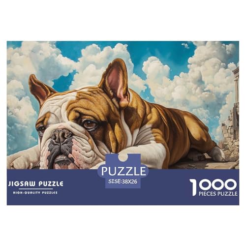 Schar Pei Puzzle 1000 Teile Schwer Puzzle Spielzeug Lernspiel Impossible Herausforderung Spielzeug Für Erwachsene Und Kinder Ab 14 Jahren 38x26cm/1000pcs von CRKATXU