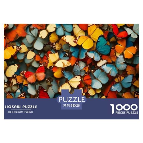 Schmetterling Puzzle 1000 Teile Schwer Puzzle Spielzeug Lernspiel Impossible Herausforderung Spielzeug Für Erwachsene Kinder 38x26cm/1000pcs von CRKATXU