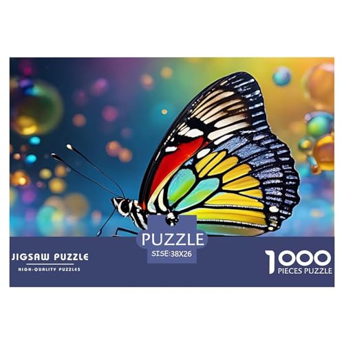 Schmetterling Puzzle 1000-teilige Schwer Puzzle Spielzeug Lernspiel Impossible Herausforderung Spielzeug Für Erwachsene Und Kinder in Bewährter 38x26cm/1000pcs von CRKATXU