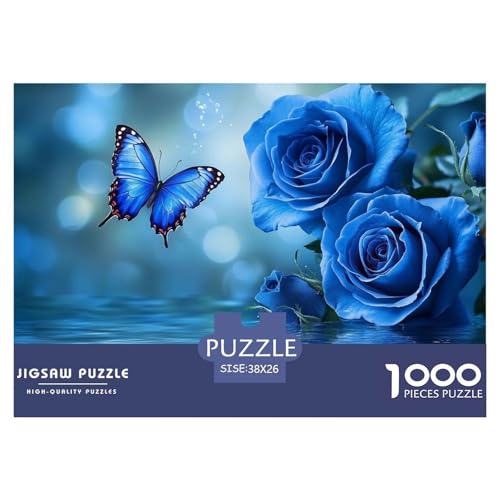 Schmetterling and Rose Puzzles 1000 Teile Schwer Puzzle Spielzeug Pädagogisches Spiel Impossible Herausforderungsspielzeug Für Erwachsene Kinder 38x26cm/1000pcs von CRKATXU