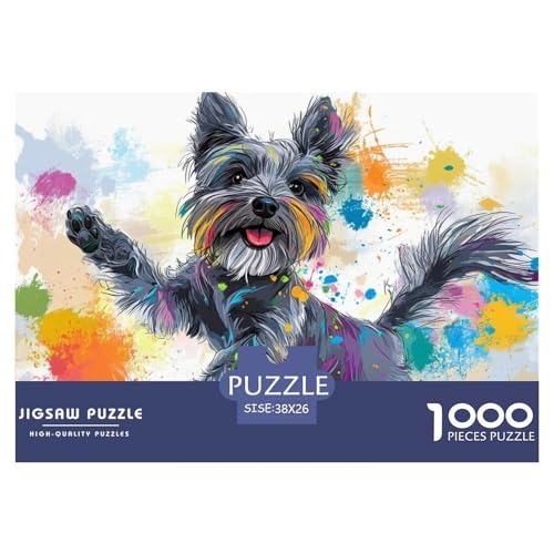 Schnauzer Puzzle 1000-teilige Schwer Puzzle Spielzeug Pädagogisches Spiel Impossible Herausforderung Spielzeug Für Erwachsene Und Kinder Ab 14 Jahren 38x26cm/1000pcs von CRKATXU