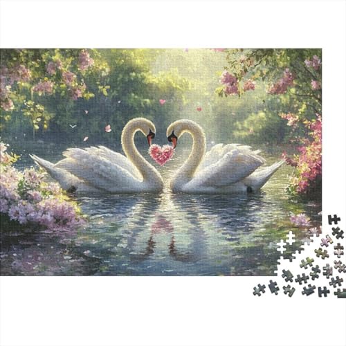 Schwan Puzzles 1000 Teile Schwer Puzzle Spielzeug Lernspiel Impossible Herausforderungsspielzeug Für Erwachsene Kinder 1000pcs (75x50cm) von CRKATXU