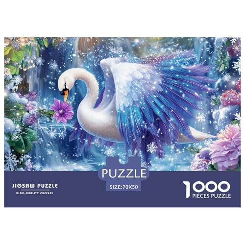 Schwan Puzzles 1000 Teile Schwer Puzzle Spielzeug Pädagogisches Spiel Impossible Herausforderung Spielzeug Für Erwachsene Kinder 70x50cm/1000pcs von CRKATXU