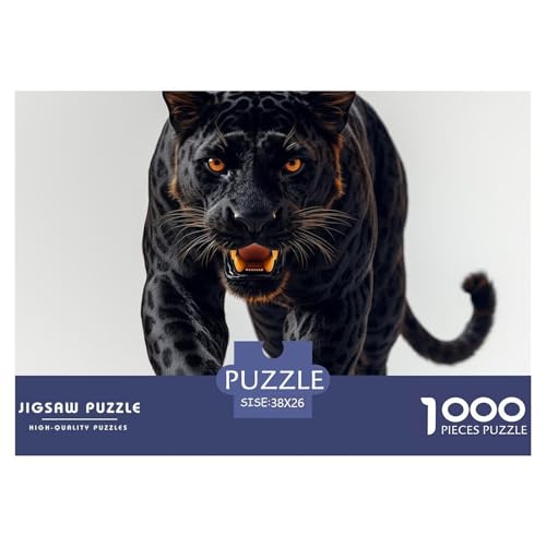 Schwarze Panther Puzzle 1000 Teile Schwer Puzzle Spielzeug Lernspiel Impossible Herausforderungsspielzeug Für Erwachsene Und Kinder Ab 12 Jahren 38x26cm/1000pcs von CRKATXU