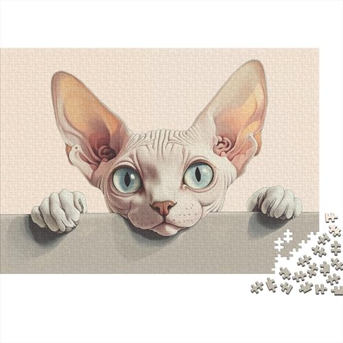 Sphinx Katze Puzzle 1000 Teile Schwer Puzzle Spielzeug Pädagogisches Spiel Impossible Herausforderungsspielzeug Für Erwachsene Kinder 1000pcs (75x50cm) von CRKATXU