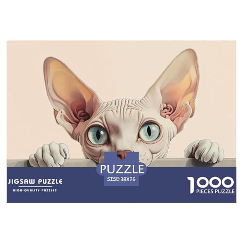 Sphinx Katze Puzzles 1000 Teile Schwer Puzzle Spielzeug Pädagogisches Spiel Impossible Herausforderungsspielzeug Für Erwachsene Und Kinder in Bewährter 38x26cm/1000pcs von CRKATXU