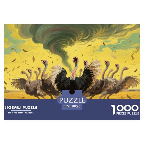 Strauß Puzzle 1000-teilige Schwer Puzzle Spielzeug Lernspiel Impossible Herausforderung Spielzeug Für Erwachsene Und Kinder Ab 14 Jahren 38x26cm/1000pcs von CRKATXU