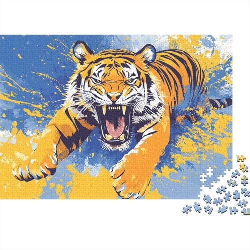 Tiger Puzzle 1000 Teile Schwer Puzzle Spielzeug Lernspiel Impossible Wildlife Herausforderung Spielzeug Für Erwachsene Und Kinder Ab 12 Jahren 1000pcs (75x50cm) von CRKATXU