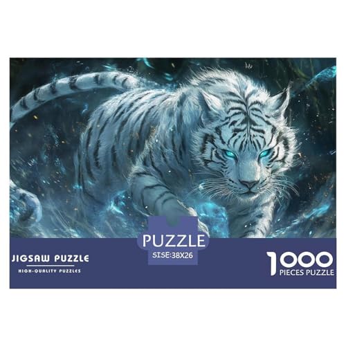 Tiger Puzzle 1000-teilige Schwer Puzzle Spielzeug Lernspiel Impossible Herausforderung Spielzeug Für Erwachsene Und Kinder Ab 12 Jahren 38x26cm/1000pcs von CRKATXU