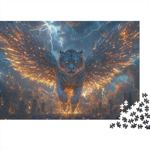 Tiger Puzzle 1000-teilige Schwer Puzzle Spielzeug Pädagogisches Spiel Impossible Herausforderung Spielzeug Für Erwachsene Und Kinder Ab 14 Jahren 1000pcs (75x50cm) von CRKATXU