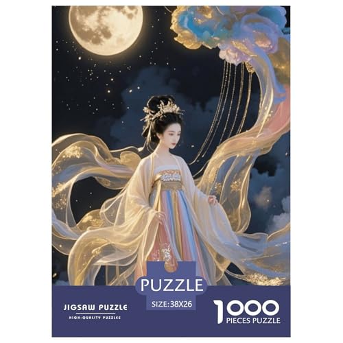 Vergoldete Puzzle Puzzle für Erwachsene Kinder. 1000-teiliges Chinoiserie-Tolle Geschenke Herausforderungsspielpädagogisches Spiel Home Decor für pädagogische Spielgeschenke 38x26cm/1000pcs von CRKATXU