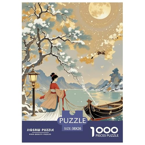 Vergoldetes Puzzle Puzzle für Erwachsene Kinder. 1000 Teile Chinoiserie-Tolle Geschenke Herausforderungsspielpädagogisches Spiel Home Decor für pädagogische Spielgeschenke 38x26cm/1000pcs von CRKATXU