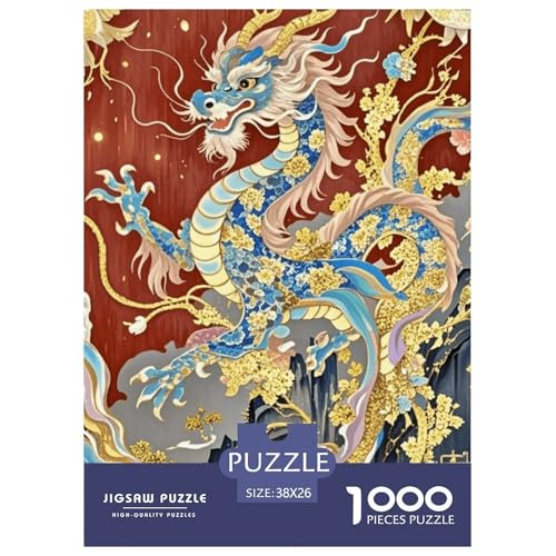 Vergoldetes Puzzle Puzzle für Erwachsene Kinder. 1000 Teile Chinoiserie-Tolle Geschenke Herausforderungsspielpädagogisches Spiel Home Decor für pädagogische Spielgeschenke 38x26cm/1000pcs von CRKATXU