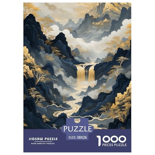 Vergoldetes Puzzle Puzzle für Erwachsene Kinder. 1000-teiliges Chinoiserie-Wundersames Herausforderungsspielpädagogisches Spiel Home Decor für pädagogische Spielgeschenke 38x26cm/1000pcs von CRKATXU