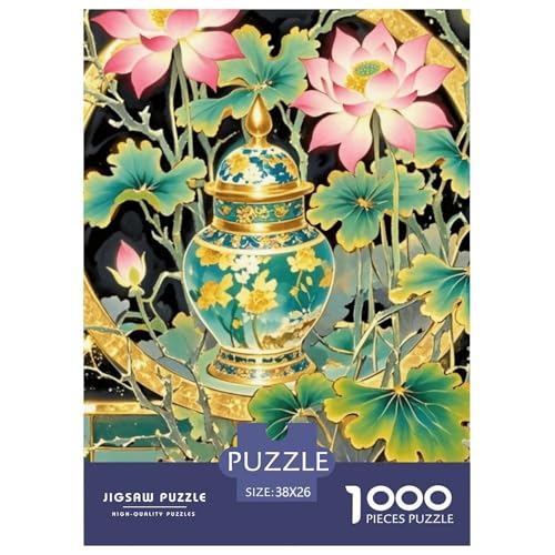 Vergoldetes Puzzle Puzzle für Erwachsene Kinder. 1000-teiliges Chinoiserie-Wundersames Herausforderungsspielpädagogisches Spiel Home Decor für pädagogische Spielgeschenke 38x26cm/1000pcs von CRKATXU