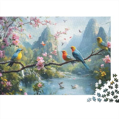 Vogel Puzzle 1000-teilige Schwer Puzzle Spielzeug Pädagogisches Spiel Impossible Herausforderungsspielzeug Für Erwachsene Und Kinder Ab 14 Jahren 1000pcs (75x50cm) von CRKATXU
