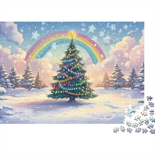Weihnachtsbaum Puzzle 1000-teilige Schwer Puzzle Spielzeug Pädagogisches Spiel Impossible Herausforderung Spielzeug Für Erwachsene Und Kinder Ab 12 Jahren 1000pcs (75x50cm) von CRKATXU