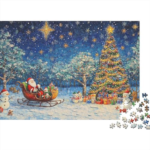 Weihnachtsmann Puzzle 1000-teilige Schwer Puzzle Spielzeug Lernspiel Impossible Herausforderungsspielzeug Für Erwachsene Und Kinder in Bewährter 1000pcs (75x50cm) von CRKATXU