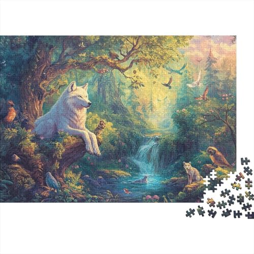 Wolf König Puzzle 1000-teilige Schwer Puzzle Spielzeug Pädagogisches Spiel Impossible Creek Herausforderungsspielzeug Für Erwachsene Und Kinder Ab 14 Jahren 1000pcs (75x50cm) von CRKATXU