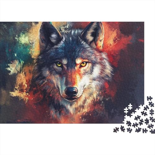 Wolf Puzzle 1000 Teile Schwer Puzzle Spielzeug Lernspiel Impossible Herausforderung Spielzeug Für Erwachsene Und Kinder in Bewährter 1000pcs (75x50cm) von CRKATXU