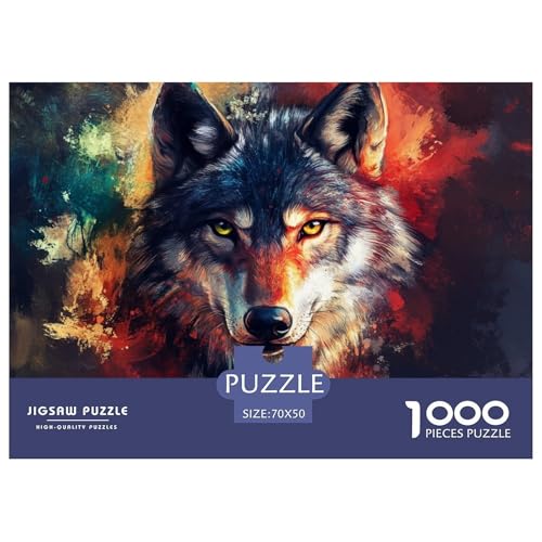 Wolf Puzzle 1000 Teile Schwer Puzzle Spielzeug Lernspiel Impossible Herausforderung Spielzeug Für Erwachsene Und Kinder in Bewährter 70x50cm/1000pcs von CRKATXU