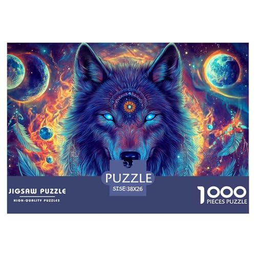 Wolf Puzzle 1000 Teile Schwer Puzzle Spielzeug Lernspiel Impossible Wildtiere Herausforderungsspielzeug Für Erwachsene Und Kinder in Bewährter 38x26cm/1000pcs von CRKATXU