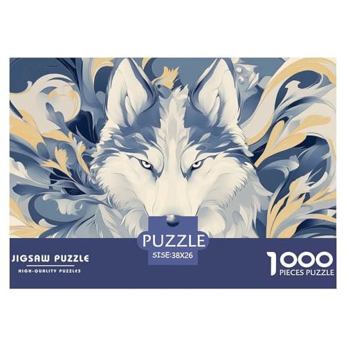 Wolf Puzzle 1000 Teile Schwer Puzzle Spielzeug Pädagogisches Spiel Impossible Herausforderung Spielzeug Für Erwachsene Und Kinder in Bewährter 38x26cm/1000pcs von CRKATXU