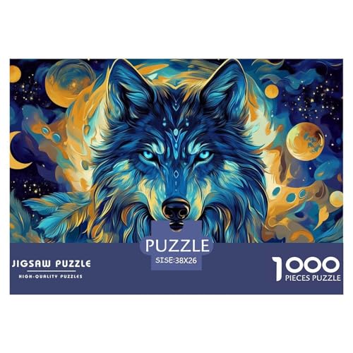 Wolf Puzzle 1000 Teile Schwer Puzzle Spielzeug Pädagogisches Spiel Impossible Wildtiere Herausforderungsspielzeug Für Erwachsene Kinder 38x26cm/1000pcs von CRKATXU