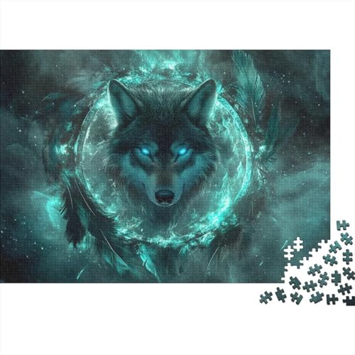 Wolf Puzzle 1000-teilige Schwer Puzzle Spielzeug Lernspiel Impossible Herausforderung Spielzeug Für Erwachsene Kinder 1000pcs (75x50cm) von CRKATXU