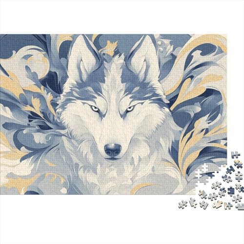 Wolf Puzzle 1000-teilige Schwer Puzzle Spielzeug Lernspiel Impossible Herausforderung Spielzeug Für Erwachsene Kinder 1000pcs (75x50cm) von CRKATXU