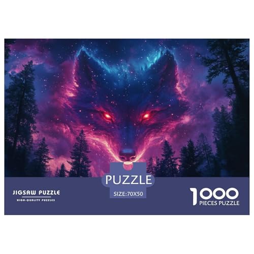 Wolf Puzzle 1000-teilige Schwer Puzzle Spielzeug Lernspiel Impossible Herausforderung Spielzeug Für Erwachsene Kinder 70x50cm/1000pcs von CRKATXU
