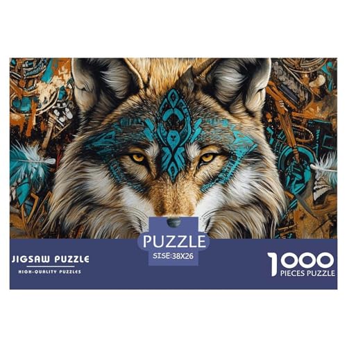 Wolf Puzzle 1000-teilige Schwer Puzzle Spielzeug Lernspiel Impossible Herausforderung Spielzeug Für Erwachsene Und Kinder Ab 12 Jahren 38x26cm/1000pcs von CRKATXU