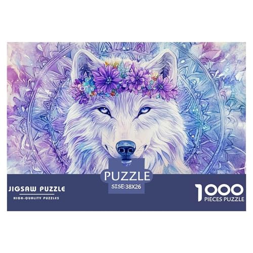 Wolf Puzzle 1000-teilige Schwer Puzzle Spielzeug Lernspiel Impossible Herausforderung Spielzeug Für Erwachsene Und Kinder Ab 12 Jahren 38x26cm/1000pcs von CRKATXU