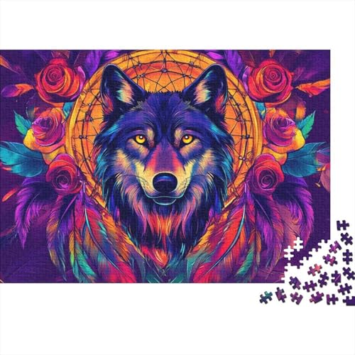 Wolf Puzzle 1000-teilige Schwer Puzzle Spielzeug Lernspiel Impossible Herausforderung Spielzeug Für Erwachsene Und Kinder Ab 14 Jahren 1000pcs (75x50cm) von CRKATXU