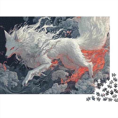 Wolf Puzzle 1000-teilige Schwer Puzzle Spielzeug Pädagogisches Spiel Impossible Herausforderungsspielzeug Für Erwachsene Und Kinder Ab 14 Jahren 1000pcs (75x50cm) von CRKATXU