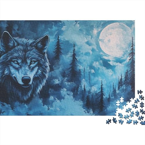 Wolf Puzzles 1000 Teile Schwer Puzzle Spielzeug Lernspiel Impossible Herausforderung Spielzeug Für Erwachsene Kinder 1000pcs (75x50cm) von CRKATXU