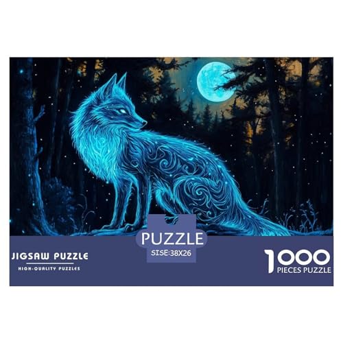 Wolf Puzzles 1000 Teile Schwer Puzzle Spielzeug Lernspiel Impossible Herausforderungsspielzeug Für Erwachsene Kinder 38x26cm/1000pcs von CRKATXU