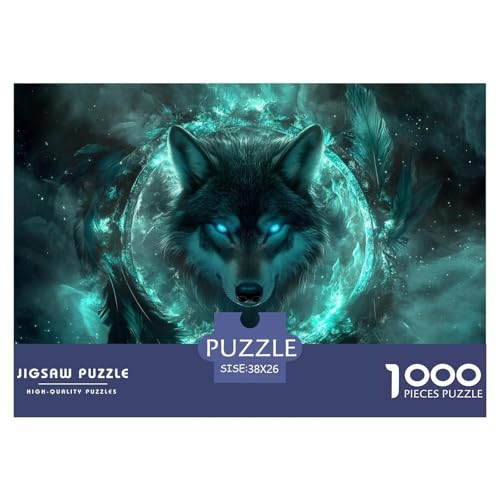 Wolf Puzzles 1000 Teile Schwer Puzzle Spielzeug Pädagogisches Spiel Impossible Herausforderung Spielzeug Für Erwachsene Und Kinder in Bewährter 38x26cm/1000pcs von CRKATXU