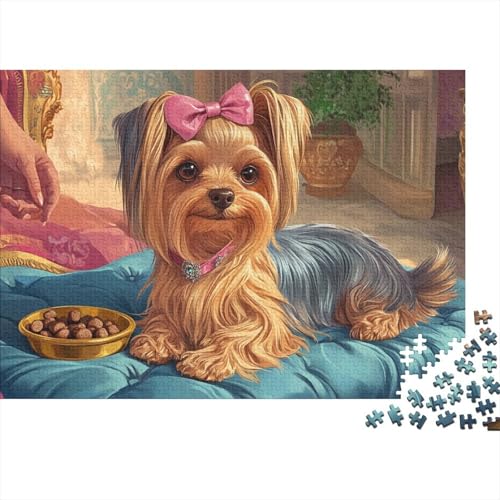Yorkshire Terrier Puzzles 1000 Teile Schwer Puzzle Spielzeug Lernspiel Impossible Herausforderung Spielzeug Für Erwachsene Und Kinder in Bewährter 1000pcs (75x50cm) von CRKATXU
