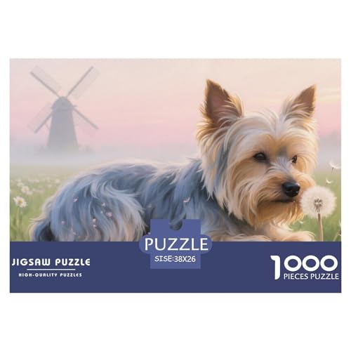 Yorkshire Terrier Puzzles 1000 Teile Schwer Puzzle Spielzeug Lernspiel Impossible Herausforderungsspielzeug Für Erwachsene Und Kinder in Bewährter 38x26cm/1000pcs von CRKATXU