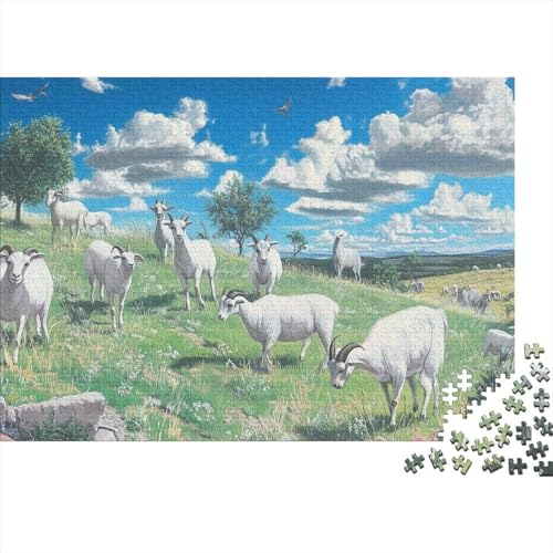 Ziege Puzzle 1000 Teile Schwer Puzzle Spielzeug Pädagogisches Spiel Impossible Herausforderungsspielzeug Für Erwachsene Und Kinder in Bewährter 1000pcs (75x50cm) von CRKATXU