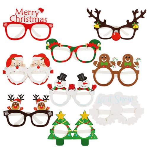 CRLLDPM 9 Stück Weihnachtsbrillen, Partybrillen Set, Weihnachtsbrille, Kreative Weihnachten Brillen, Party Gläser, Kinder Partybrillen Lustige Brille, Für Deko Weihnachten CRLLDPM 9 Stück Weihnachtsbrillen, Partybrillen Set, Weihnachtsbrille, Kreative Weihnachten Brillen, Party Gläser, Kinder Partybrillen Lustige Brille, Für Deko Weihnachten von CRLLDPM