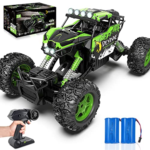 CROBOLL 1:12 Große RC-Autos mit Hebefunktion, 2,4GHz 20km/h ferngesteuertes Auto, Geschenke für Jungen 3 4 5 6 7 8, RC Monster Truck mit 2 Batterien(Grün) von CROBOLL