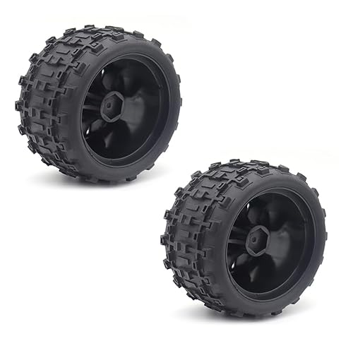 Rutschfester Gummirad-Reifen, verschleißfester Geländewagen-Reifen, Upgarde-Teile for Smax 1625 1635 Wltoys 144001 124018 HBX16889 (Color : 2 PCS Wheel B) von CRUMPS